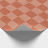 Terracotta vierkanten noodlijdende oude printstijl cadeaupapier (Hoek)