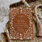 Terracotta Vintage Mexican Wedding Invitation Kaart