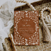 Terracotta Vintage Mexican Wedding Invitation Kaart