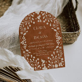 Terracotta Vintage Mexican Wedding Invitation Kaart