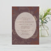 Terracotta Vintage Rustieke Bruiloftsborrel Kaart (Staand voorkant)