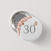 Terracotta Vlinder Tuin Script Nummer / Leeftijd Ronde Button 3,2 Cm (Voorkant /achterkant)