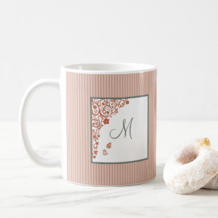 Terracotta Vlindertuin Sage Script Monogram Koffiemok
