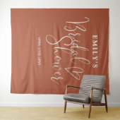 Terracotta Vrijgezellenfeest foto achtergrond Wandkleed (In Situ (horizontaal))