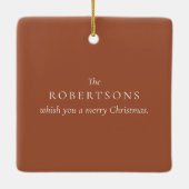 Terracotta Vrolijke Kerstmis Foto Keramisch Ornament (Achterkant)