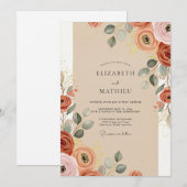 Terracotta Warm Bohemian Wedding Kaart (Voorkant / Achterkant)