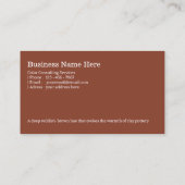 terracotta | "Warm en aards" Visitekaartje (Achterkant)