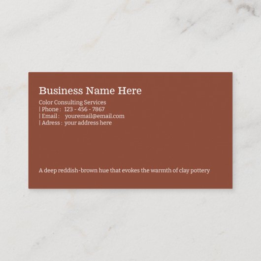 terracotta | "Warm en aards" Visitekaartje (Achterkant)
