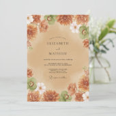 Terracotta Warme Herfst Huwelijk Kaart (Staand voorkant)