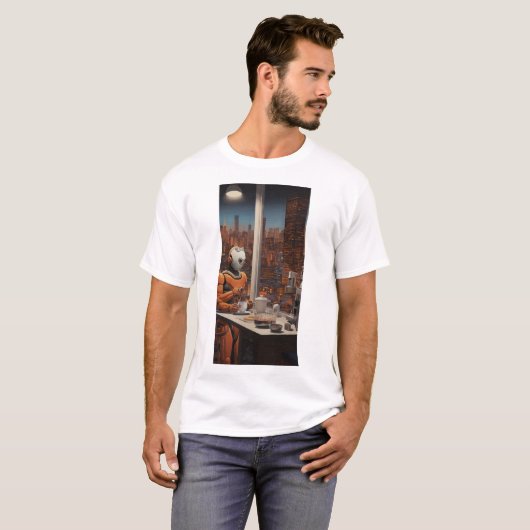 Terracotta Warrior ontmoet futuristische robotica  T-shirt (Voorkant volledig)
