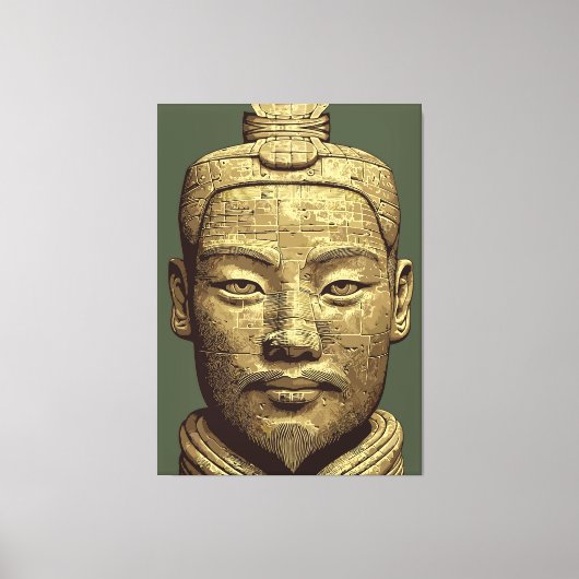 Terracotta Warrior - Oude gouden kunst Canvas Afdruk (Voorkant)