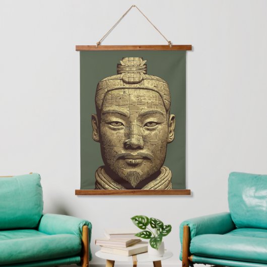 Terracotta Warrior - Oude gouden kunst Hangend Wandkleed (Woonkamer)