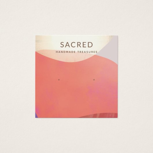 Terracotta Waterverf Abstract verhardingsbeeldsche Vierkante Visitekaartjes (Voorkant)