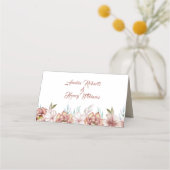 Terracotta waterverf bloemen bloemenherfst bruilof plaatskaartje (Achterkant)