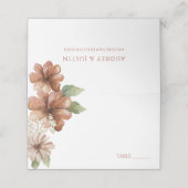 Terracotta Waterverf Bloemen bruiloft Plaatskaartje (Buitenkant ongevouwen)