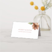 Terracotta Waterverf Bloemen bruiloft Plaatskaartje (Achterkant)