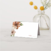 Terracotta Waterverf Bloemen bruiloft Plaatskaartje (Voorkant)