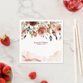 Terracotta Waterverf Bloemen bruiloft Servet (Insitu)