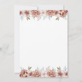 Terracotta waterverf bloemen florale beige bruilof kaart (Achterkant)
