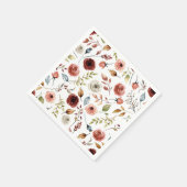 Terracotta Waterverf Bloemen Patroon Servet (Hoek)