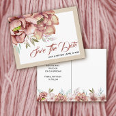 Terracotta waterverf bloemenbloemen Save the Date Briefkaart