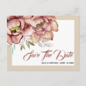 Terracotta waterverf bloemenbloemen Save the Date Briefkaart (Voorkant)