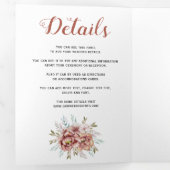 Terracotta waterverf bloemetjes bloemenfoto bruilo drieluik uitnodiging (Binnenzijde eerst)