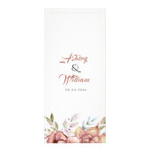 Terracotta waterverf bloemetjes trouwkaart reclamekaart (Achterkant)