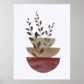 Terracotta Waterverf Bloempot Boho Muurkunst Poster (Voorkant)