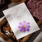 Terracotta Waterverf Boho Floral Daisy Wedding Kaart