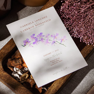 Terracotta Waterverf Boho Floral Orchids Wedding Kaart