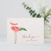 Terracotta Waterverf Botanical Boho Wedding Bedankkaart (Staand voorkant)