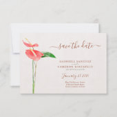 Terracotta Waterverf Botanisch sparen de datum (Voorkant)