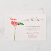 Terracotta Waterverf Botanisch sparen de datum (Voorkant / Achterkant)