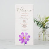 Terracotta Waterverf Daisy Wedding Programme Programmakaart (Staand voorkant)
