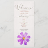 Terracotta Waterverf Daisy Wedding Programme Programmakaart (Voorkant)