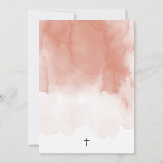 Terracotta Waterverf Desert Cross Boy Doop Kaart (Achterkant)