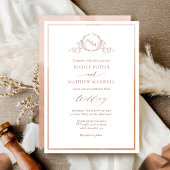 Terracotta Waterverf Elegant Monogram Wedding Kaart