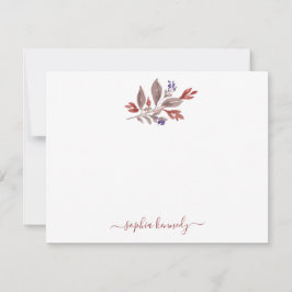 Terracotta Waterverf Fall Leaves Personalized Notitiekaartje