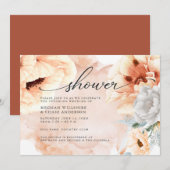 Terracotta Waterverf Flowers Vrijgezellenfeest Kaart (Voorkant / Achterkant)