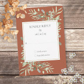 Terracotta Waterverf Greenery RSVP Kaartje