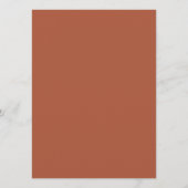 Terracotta Waterverf Groen Bruiloft Diner Menu (Achterkant)