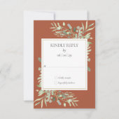 Terracotta Waterverf Groen RSVP Kaartje (Voorkant)