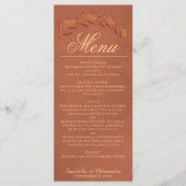 Terracotta Waterverf laat het legant Wedding-menu  Menu (Voorkant)