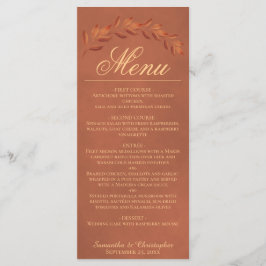 Terracotta Waterverf laat het legant Wedding-menu  Menu