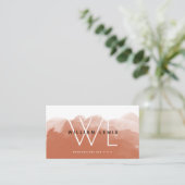 Terracotta Waterverf Moderne sociale media Visitekaartje (Staand voorkant)