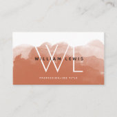 Terracotta Waterverf Moderne sociale media Visitekaartje (Voorkant)