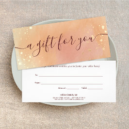 Terracotta Waterverf Script Spa Cadeaucertificaat Reclamekaart