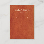 Terracotta Waterverf Texture Earring Display Card Visitekaartje (Voorkant)