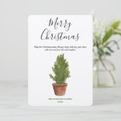 Terracotta Waterverf Vrolijke kerstboom vakantie (Staand voorkant)